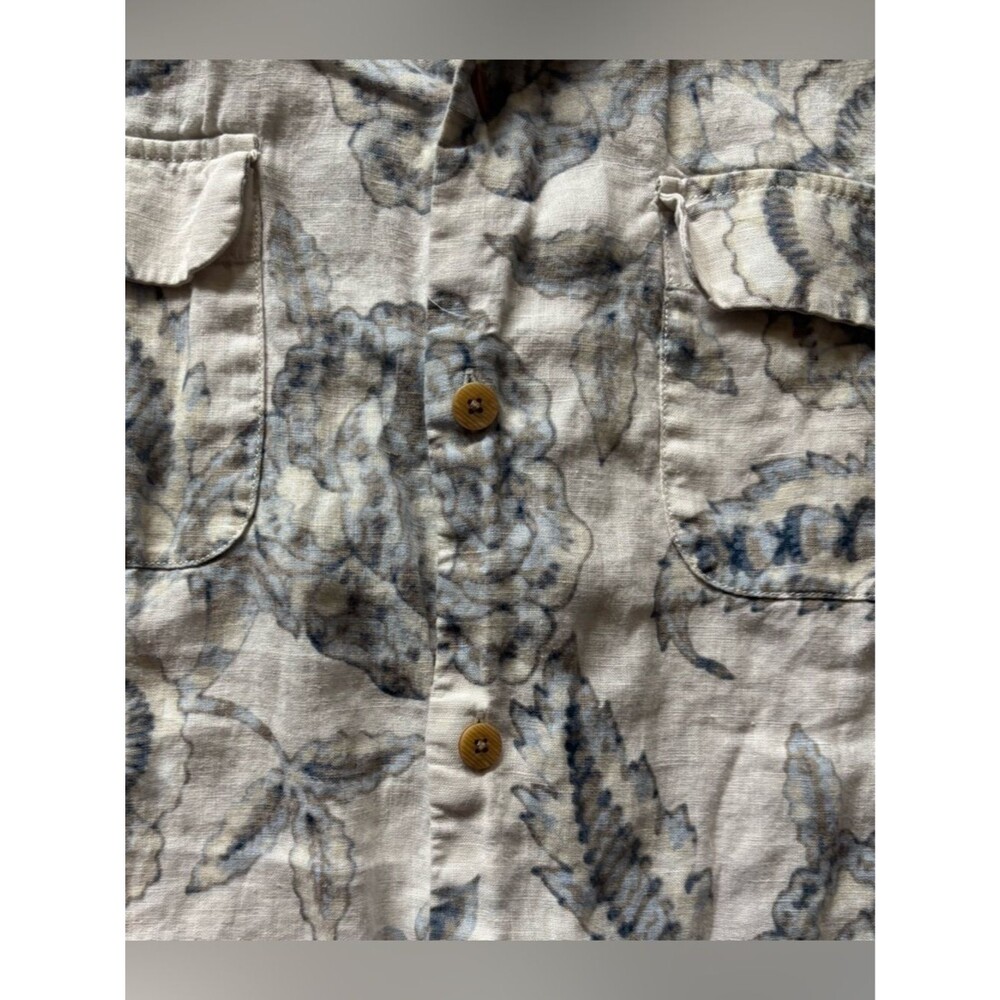Tommy Bahama men’s size XXL 100% linen white and blue floral button down shirt - Picture 12 of 13